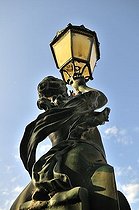 Biosphoto | 1600435 | Artistically designed street lamp with female figure, Chiado district of Lisbon, Portugal, Europe | © Florian Kopp / imageBROKER / Biosphoto