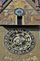 Biosphoto | 1606135 | Astronomical clock on the east facade of the Ulm's City Hall, Ulm, Upper Swabia, Baden-Wuerttemberg, Germany, Europe | © Walter G. Allgoewer / imageBROKER / Biosphoto