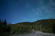 Biosphoto | 2484252 | August 31, 2004 - Aurora above Totem Poles, Canyon City, British Columbia, Canada. | &copy; Yuichi Takasaka / Stocktrek Images / Biosphoto