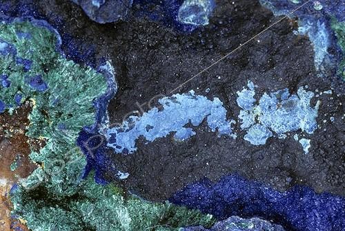 Biosphoto | 106048 | Azurite et malachite en gros plan | &copy; Jean-Claude Louchet / Biosphoto