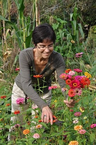 Biosphoto | 1935429 | Bouquet making in a garden | &copy; Serge Lapouge / Biosphoto