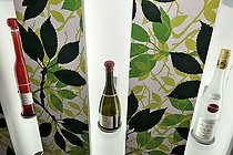 Biosphoto | 2451152 | Bouteilles de kirsch et liqueur de myrtilles, Ecomusée du Pays de la Cerise, Fougerolles-Saint-Valbert, Haute-Saône, France | &copy; Denis Bringard / Biosphoto