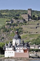 Biosphoto | 1603938 | Burg Pfalzgrafenstein Toll Castle, near Kaub, in front of Burg Gutenfels Castle, UNESCO World Heritage Site Upper Middle Rhine Valley, Rhineland-Palatinate, Germany, Europe | © Walter G. Allgoewer / imageBROKER / Biosphoto