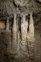 Biosphoto | 2588050 | Calcite tower formations in Lastournelle Cave in Sainte-Colombe-de-Villeneuve, France. | &copy; Antoine Boureau / Biosphoto