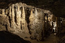 Biosphoto | 2588051 | Calcite tower formations in Lastournelle Cave in Sainte-Colombe-de-Villeneuve, France. | &copy; Antoine Boureau / Biosphoto