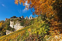 Biosphoto | 2558233 | Château-Chalon, 'Most beautiful village in France', AOC vineyard, capital of Vin Jaune, Jura, France | &copy; Stéphane Godin / Biosphoto