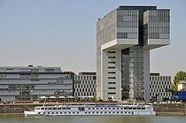 Biosphoto | 1605673 | Cologne Kranhaus building, MIPIM Award Award 2009 in Cannes, Rheinauhafen harbour, Cologne, North Rhine-Westphalia, Germany, Europe | © Walter G. Allgoewer / imageBROKER / Biosphoto