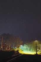 Biosphoto | 1254888 | Cones bright streetlights under the stars France  | &copy; Laurent Laveder / Biosphoto