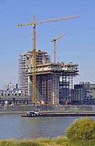 Biosphoto | 1605669 | Construction site, Kranhaus Nord building at the Rheinauhafen harbour, Cologne, North Rhine-Westphalia, Germany, Europe | © Walter G. Allgoewer / imageBROKER / Biosphoto