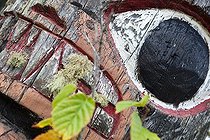 Biosphoto | 1389479 | Détail d'un totem Gitxsan Kitwanga Colombie Britannique | &copy; Jean-Baptiste Strobel / Biosphoto