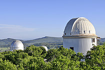 Biosphoto | 2609635 | Domes of the Haute-Provence Observatory (OHP), an astronomical observatory located since 1936 in Saint-Michel-l'Observatoire, Alpes-de-Haute-Provence, France. | &copy; Dominique Delfino / Biosphoto