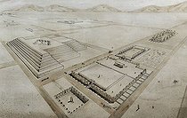 Biosphoto | 1601211 | Drawing of the temple layout at the Tihuanaku UNESCO World Heritage Site, La Paz, Bolivia, South America | © Florian Kopp / imageBROKER / Biosphoto