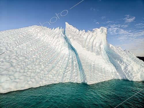 Biosphoto | 2611672 | Drifting striated iceberg, Bear Islands, northeast Greenland | &copy; Raphaël Sané / Biosphoto