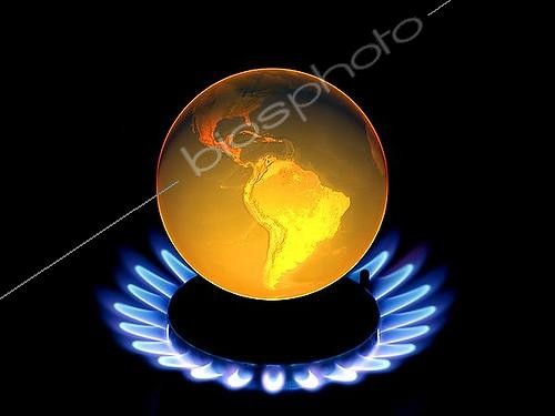 Biosphoto | 1464458 | Earth globe with flames, symbol for global warming, climate change | © Oliver Brandt / imageBROKER / Biosphoto