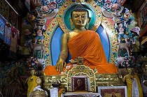 Biosphoto | 1604502 | Eight metre tall Sakyamuni Buddha statue in the Galden Namgyal Lhatse monastery, the largest Buddhist monastery in India, Tawang, Arunachal Pradesh, India, Himalayas, Asia | © Olaf Krueger / imageBROKER / Biosphoto
