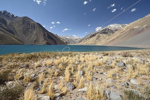 Biosphoto | 2103340 | El Yeso dam, Cordillera of the Andes, Cajón del Maipo, Metropolitan Region of Santiago, Chile | &copy; Jean-Claude Malausa / Biosphoto