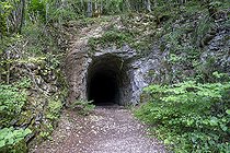 Biosphoto | 2588041 | Entrance to the Charabotte tunnel, a popular hiking spot, is prohibited by municipal decree in Bugey in Plateau d'Hauteville, France. Prohibition of access as a precautionary measure by municipalities to natural sites used as outdoor nature leisure sites | &copy; Antoine Boureau / Biosphoto