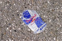 Biosphoto | 1456143 | Flat Red Bull can | &copy; Tom Mueller / imageBROKER / Biosphoto