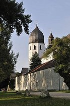 Biosphoto | 1601989 | Frauenchiemsee Monastery with bell tower, Fraueninsel on Chiemsee, Chiemgau, Upper Bavaria, Bavaria, Germany, Europe | © Florian Kopp / imageBROKER / Biosphoto