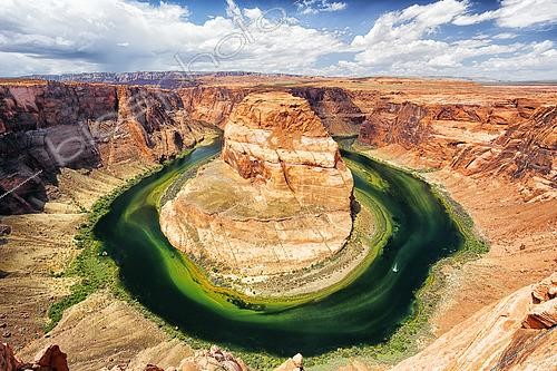 Biosphoto | 2618324 | Horseshoe Bend, Colorado River at the bottom of the Canyon, Lake Powell region, Arizona, USA. | &copy; Christophe  Lehénaff / Biosphoto