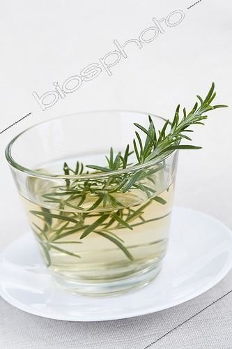 Biosphoto | 687289 | Infusion de Romarin dans une tasse transparente | &copy; Frédérique Bidault / Biosphoto