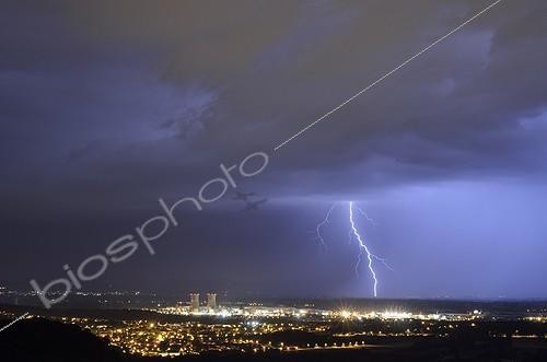 Biosphoto | 1998905 | Lightning near Tricastin Nuclear plant - France | &copy; Christophe Suarez / Biosphoto