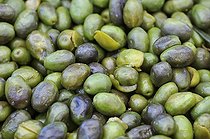 Biosphoto | 1254394 | Marinated olives 'Baux de Provence' on a stall  France | &copy; Denis Bringard / Biosphoto