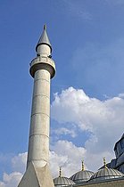 Biosphoto | 1605719 | Minaret of the Ditib-Merkez-Moschee, the largest mosque in Germany, Duisburg-Marxloh, North Rhine-Westphalia, Germany, Europe | © Walter G. Allgoewer / imageBROKER / Biosphoto