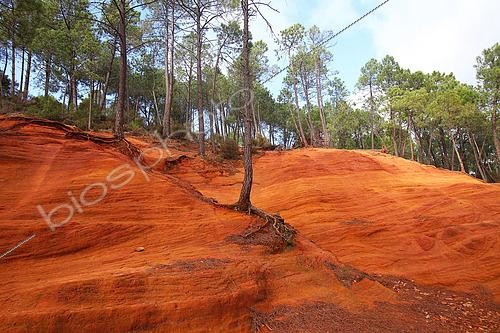 Biosphoto | 2594742 | Mormoiron ochre quarry, mont Ventoux, Vaucluse, Provence, France | &copy; Eric Guilloret / Biosphoto
