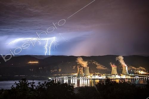 Biosphoto | 2025475 | Nuclear power and storm along the Rhone - France | &copy; Xavier Delorme / Biosphoto