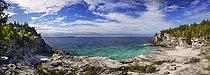 Biosphoto | 2608802 | Panoramic scenery of a rocky beach of Georgian Bay, lake Huron at Bruce Peninsula National Park, Ontario, Canada | &copy; Oleksiy Maksymenko / imageBROKER / Biosphoto