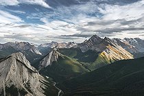 Panoramic view of mountain landscape, peaks with | Biosphoto