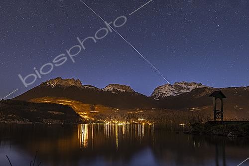 Biosphoto | 2624564 | Passage of the ISS behind the snow-covered Tournette, Annecy, France. | &copy; Philippe Jacquot / Biosphoto