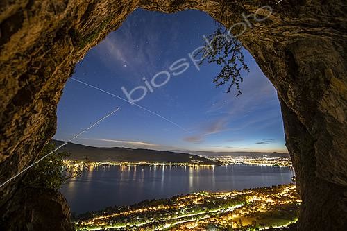 Biosphoto | 2624567 | Passage of the ISS from the Sarrasins Cave, on the cliff overlooking Veyrier-du-Lac, Annecy, Haute-Savoie, France. | &copy; Philippe Jacquot / Biosphoto