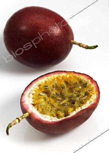 Biosphoto | 1715930 | Passion fruit on white background | &copy; Gérard Lacz / Biosphoto