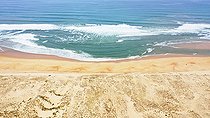 Biosphoto | 2588284 | Plage des Landes and baïne formation at the foot of the Dunes-du-Sud national forest, Seignosse commune, Nouvelle Aquitaine, France | &copy; Christophe Perelle / Biosphoto