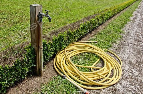 Biosphoto | 2587245 | Point d'eau pour arroser le jardin, Jardin potager de Bonnétable, Sarthe, France | &copy; Michel Gile / Biosphoto