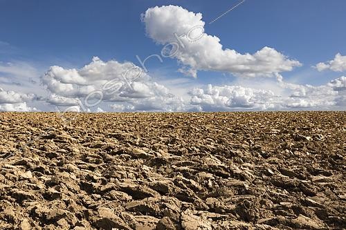 Biosphoto | 2592049 | Post-harvest ploughing under blue skies and light clouds, France | &copy; Claudius Thiriet / Biosphoto