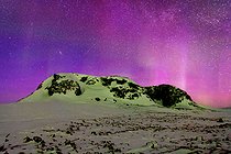 Biosphoto | 2602135 | Purple auroras over Cape Swainson, Scoresby Strait, ScoresbySund, Greenland | &copy; Pierre Vernay / Biosphoto