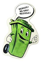 Biosphoto | 1493099 | Recycling sign with a garbage bin, illustration, England, United Kingdom, Europe | &copy; Bernd Tschakert / imageBROKER / Biosphoto