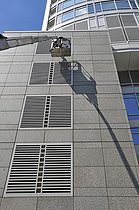 Biosphoto | 1601191 | Repair work, DZ Bank AG, Deutsche Zentral-Genossenschaftsbank, German Central Co-operative Bank in the Westendtower, Kronenhochhaus, Frankfurt, Hesse, Germany, Europe | © Walter G. Allgoewer / imageBROKER / Biosphoto