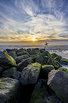 Biosphoto | 2610002 | Rocky outcrop on the beach of Equihen, Opal Coast, Pas de Calais, France. | &copy; Yann Avril / Biosphoto