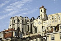 Biosphoto | 1600440 | Ruins of the Igreja do Carmo Church, destroyed by an earthquake, Chiado district of Lisbon, Portugal, Europe | © Silvana Guilhermino / imageBROKER / Biosphoto