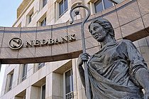 Biosphoto | 1601985 | Sculpture group, shepherdess with shepherd's crook at the entrance to the Nedbank, Cape Town, South Africa, Africa | © Walter G. Allgoewer / imageBROKER / Biosphoto