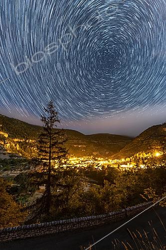 Biosphoto | 2624264 | Starry sky at Sainte-Enimie, Cévennes, Lozère, France. | &copy; Philippe Jacquot / Biosphoto