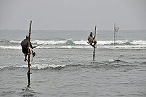 Biosphoto | 1604979 | Stilt fishermen, South Coast, Sri Lanka, Ceylon, Asia | &copy; Walter G. Allgoewer / imageBROKER / Biosphoto