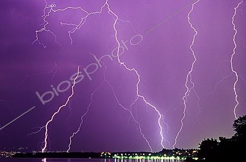 Biosphoto | 339950 | Storm causing lightning on Lake Leman France | &copy; Jean-Philippe Delobelle / Biosphoto