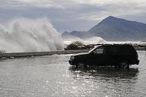 Biosphoto | 1486099 | Storm waves, storm flood, flooding, cars, parking lot, Altea, Alicante province, Costa Blanca, Spain, Europe | &copy; Barbara Boensch / imageBROKER / Biosphoto