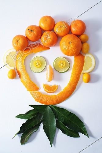 Biosphoto | 718568 | Stylized human face based citrus | &copy; Régis Domergue / Biosphoto