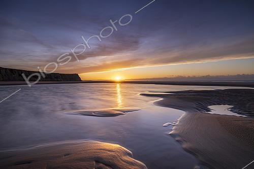 Biosphoto | 2619503 | Sunset on the beach of Escalles, Opal Coast, Pas-de-Calais, France. | &copy; Yann Avril / Biosphoto